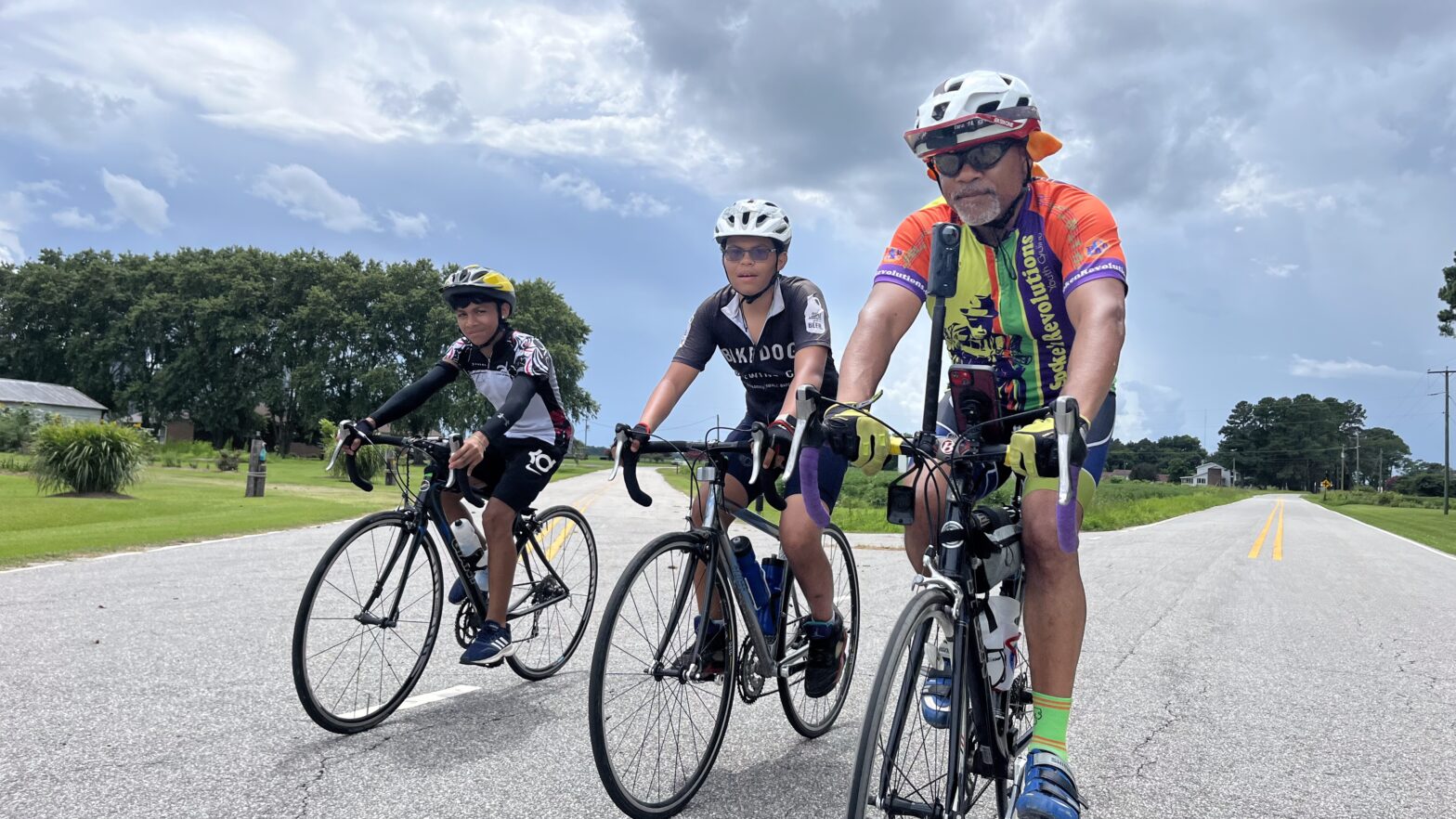 Kevin and two youth cyclists
