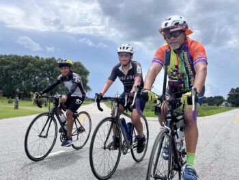 Kevin and two youth cyclists